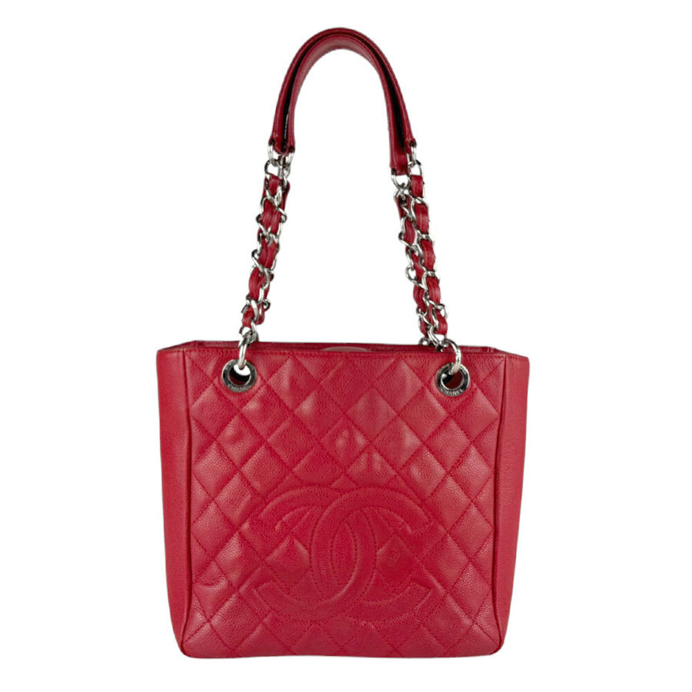 Chanel CHANEL Handbag PST Caviar Leather Red Women's z9798